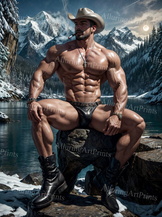 Male Model Muscular Digital Art AI Fantasy - TT772