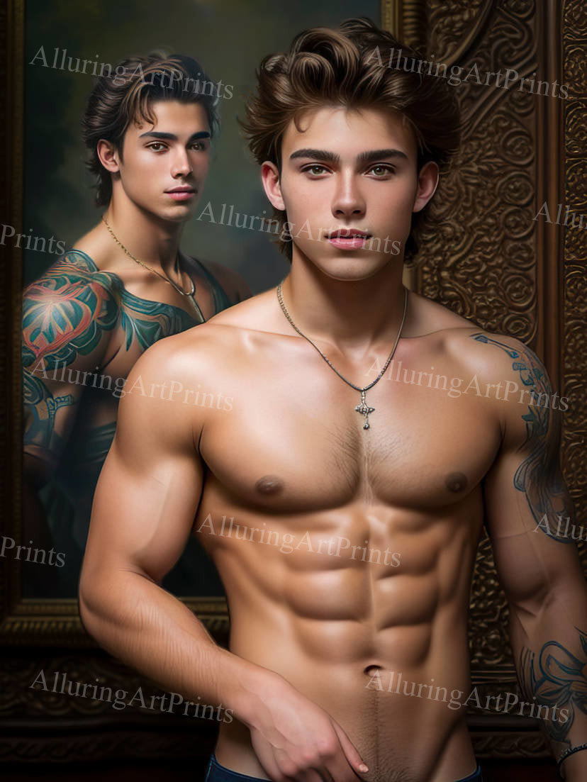 Male Models Muscular Digital Art AI Fantasy - U1000