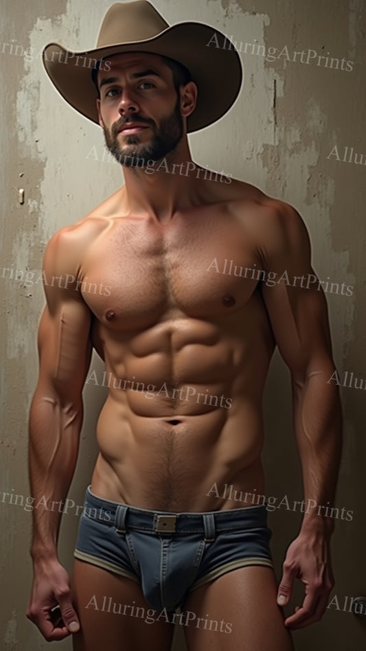 Male Model Muscular Digital Art AI Fantasy - U1015