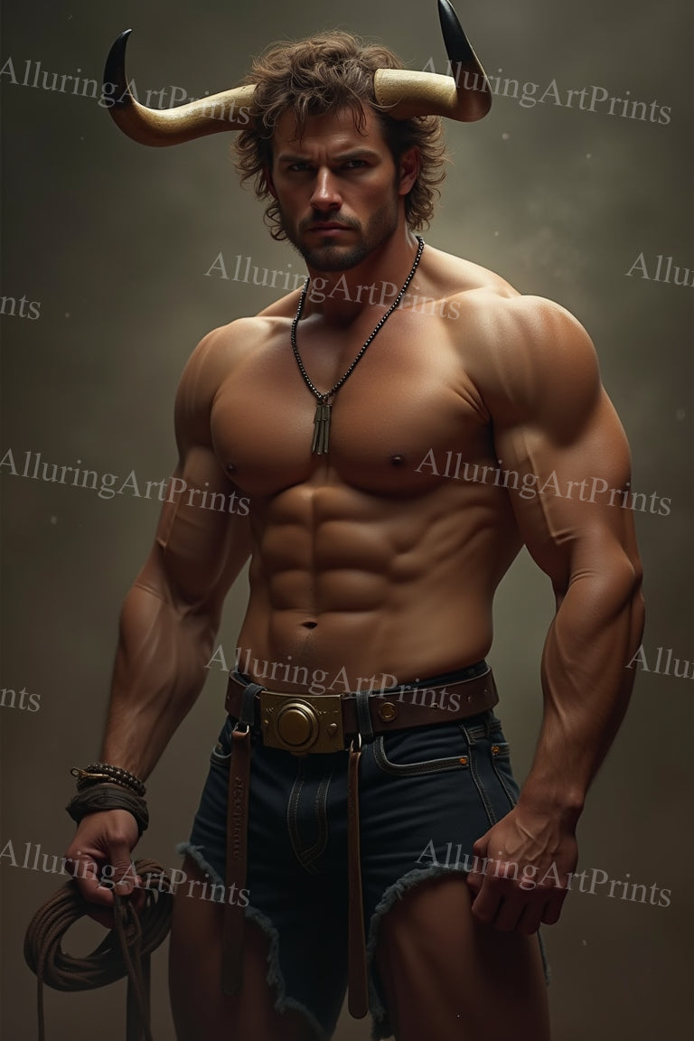 Male Model Muscular Digital Art AI Fantasy - U1016