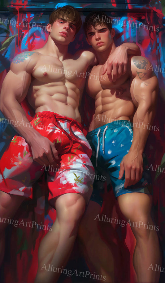 Male Models Muscular Digital Art AI Fantasy - U1045