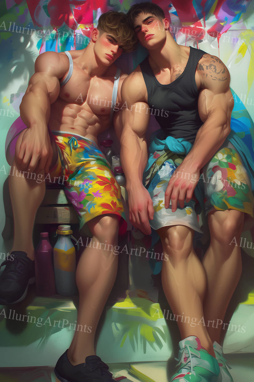 Male Models Muscular Digital Art AI Fantasy - U1050