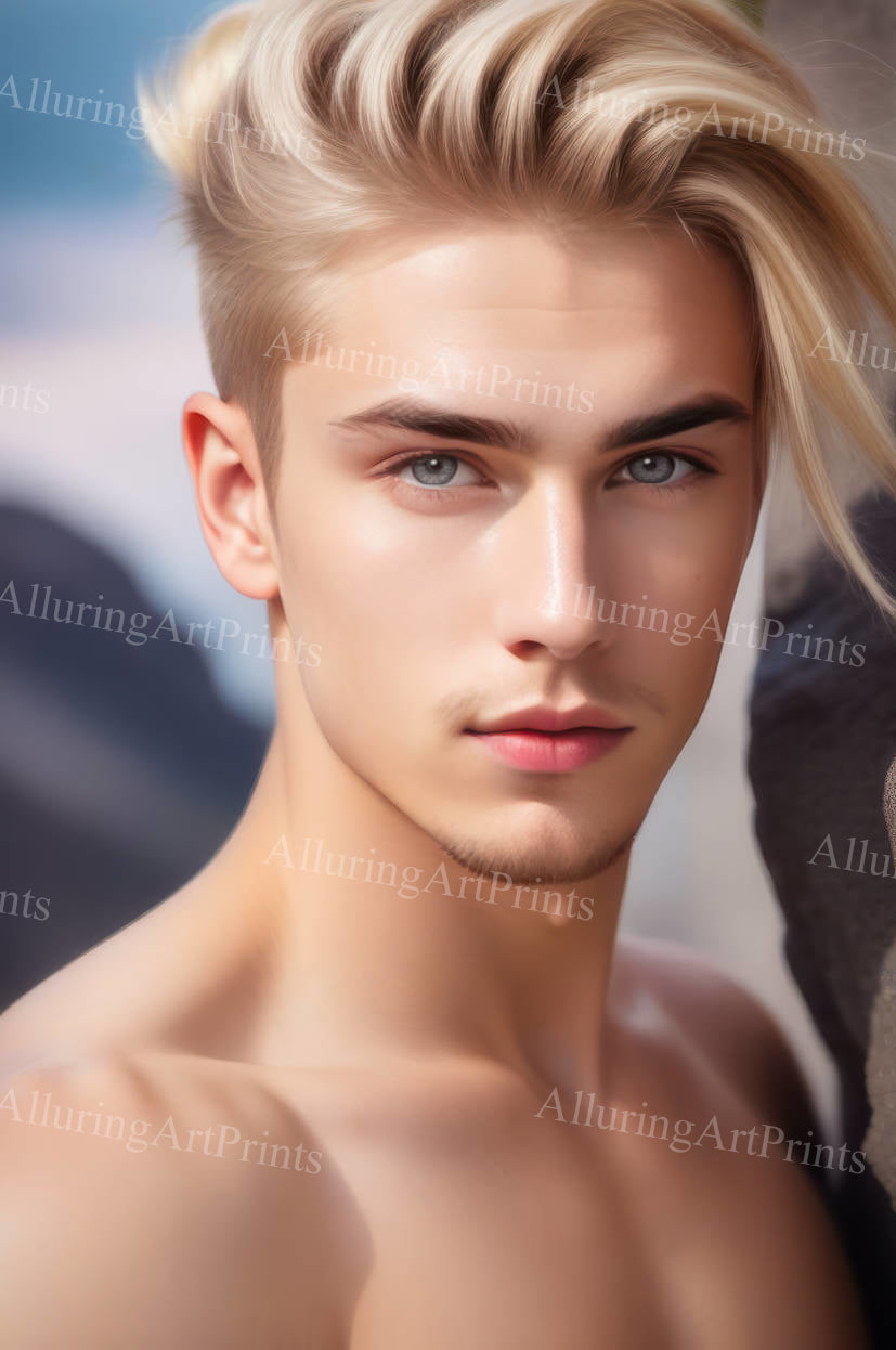 Male Model Muscular Digital Art AI Fantasy - U1071