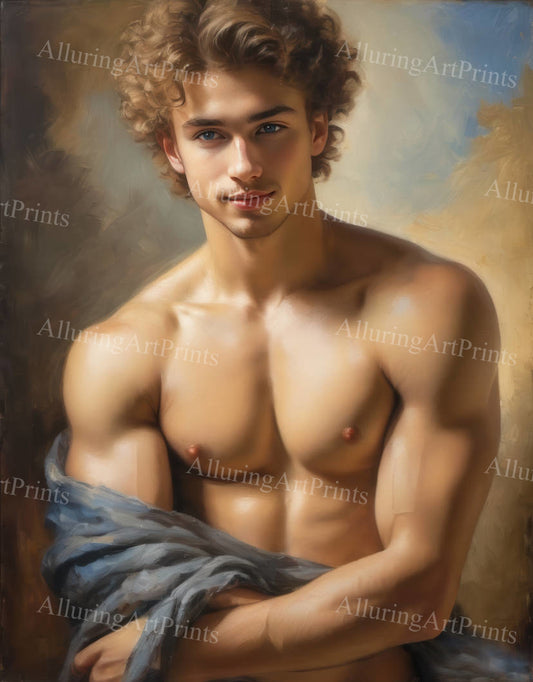 Male Model Muscular Digital Art AI Fantasy - U1094