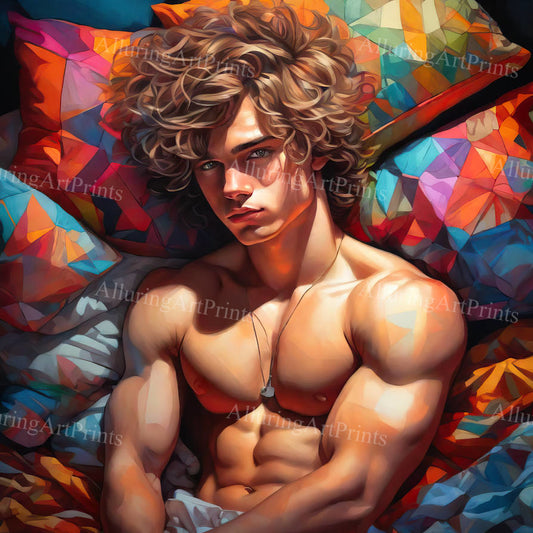 Male Model Muscular Digital Art AI Fantasy - U1125