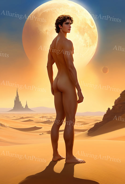 Nude Male Model Slender Digital Art AI Fantasy - U1313