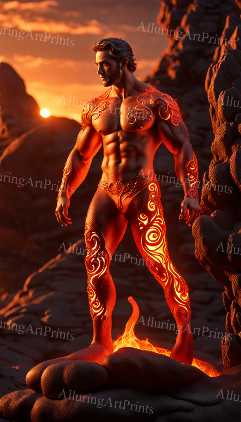 Male Model Muscular Digital Art AI Fantasy - U571