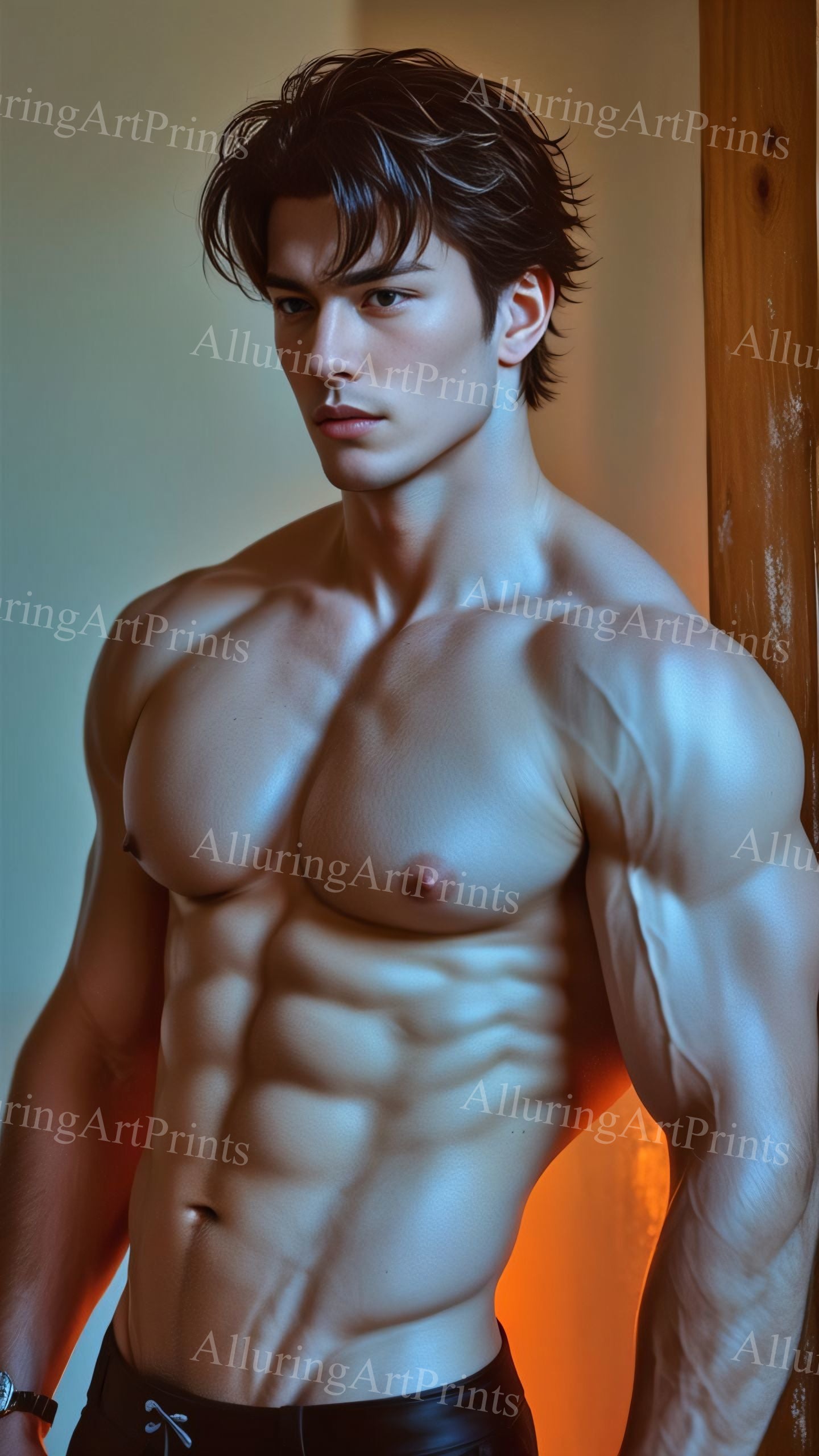 Male Model Muscular Digital Art AI Fantasy - U582