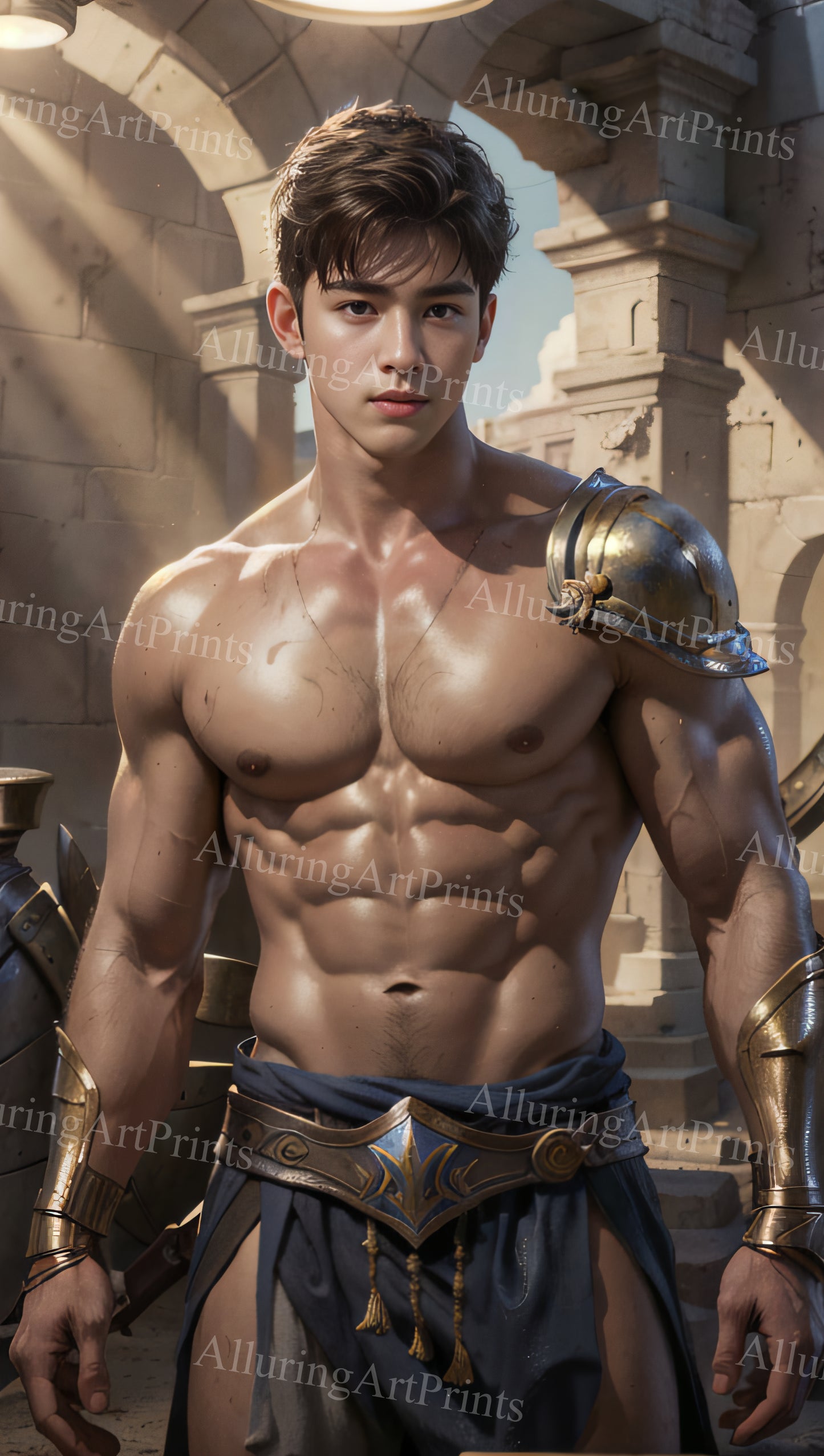 Male Model Muscular Digital Art AI Fantasy - U583