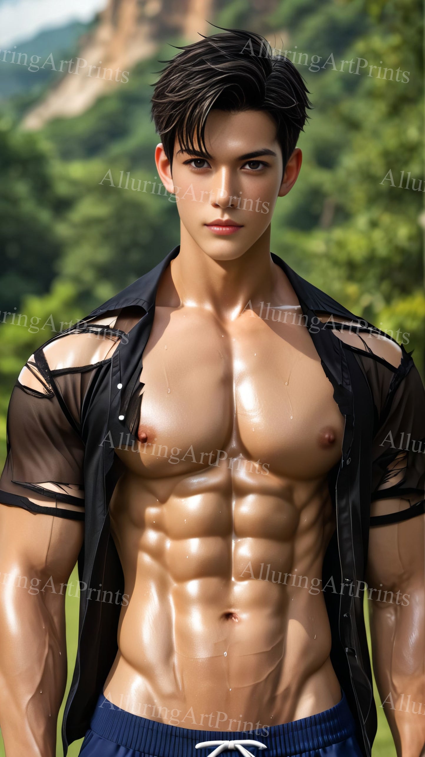 Male Model Muscular Digital Art AI Fantasy - U584