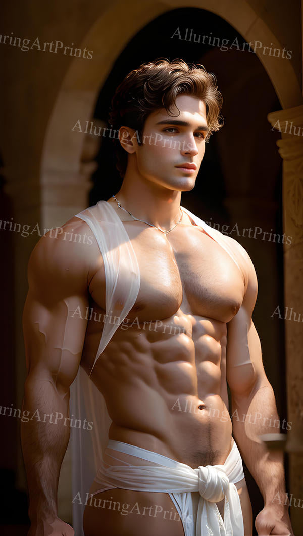 Male Model Muscular Digital Art AI Fantasy - U597