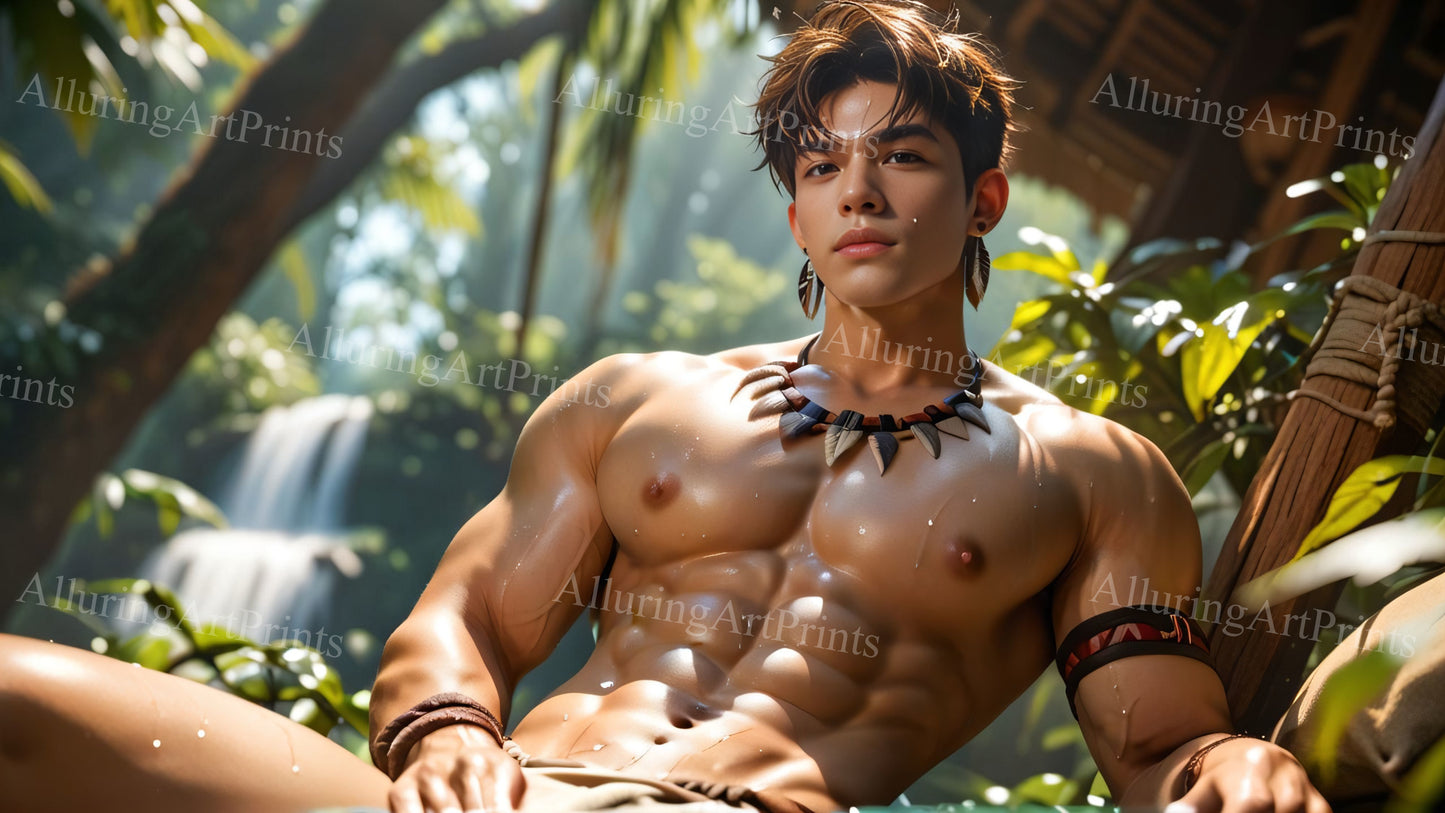 Male Model Muscular Digital Art AI Fantasy - U598