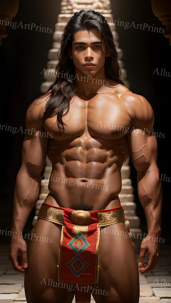 Male Model Muscular Digital Art AI Fantasy - U604