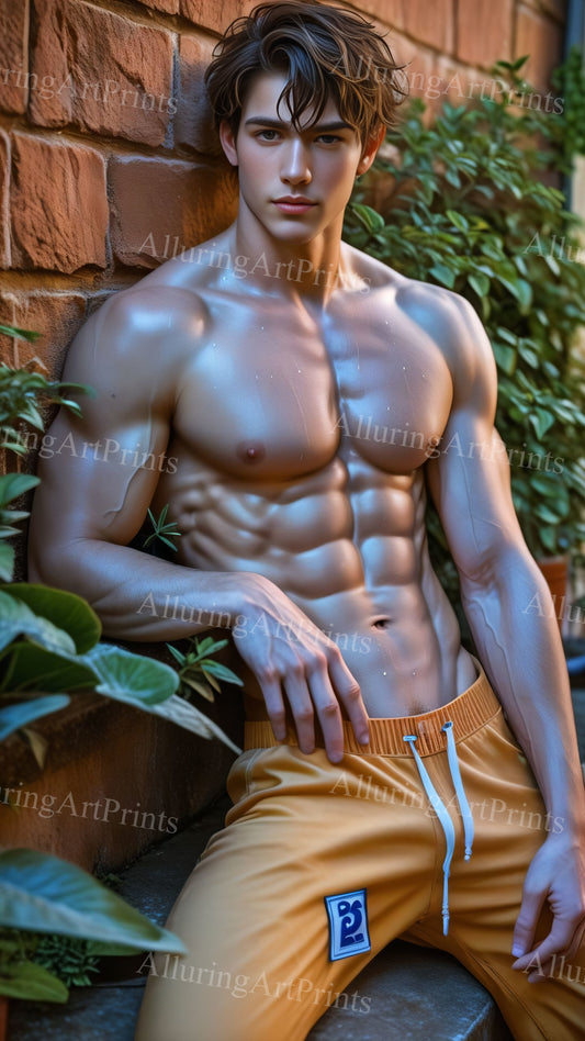 Male Model Muscular Digital Art AI Fantasy - U608