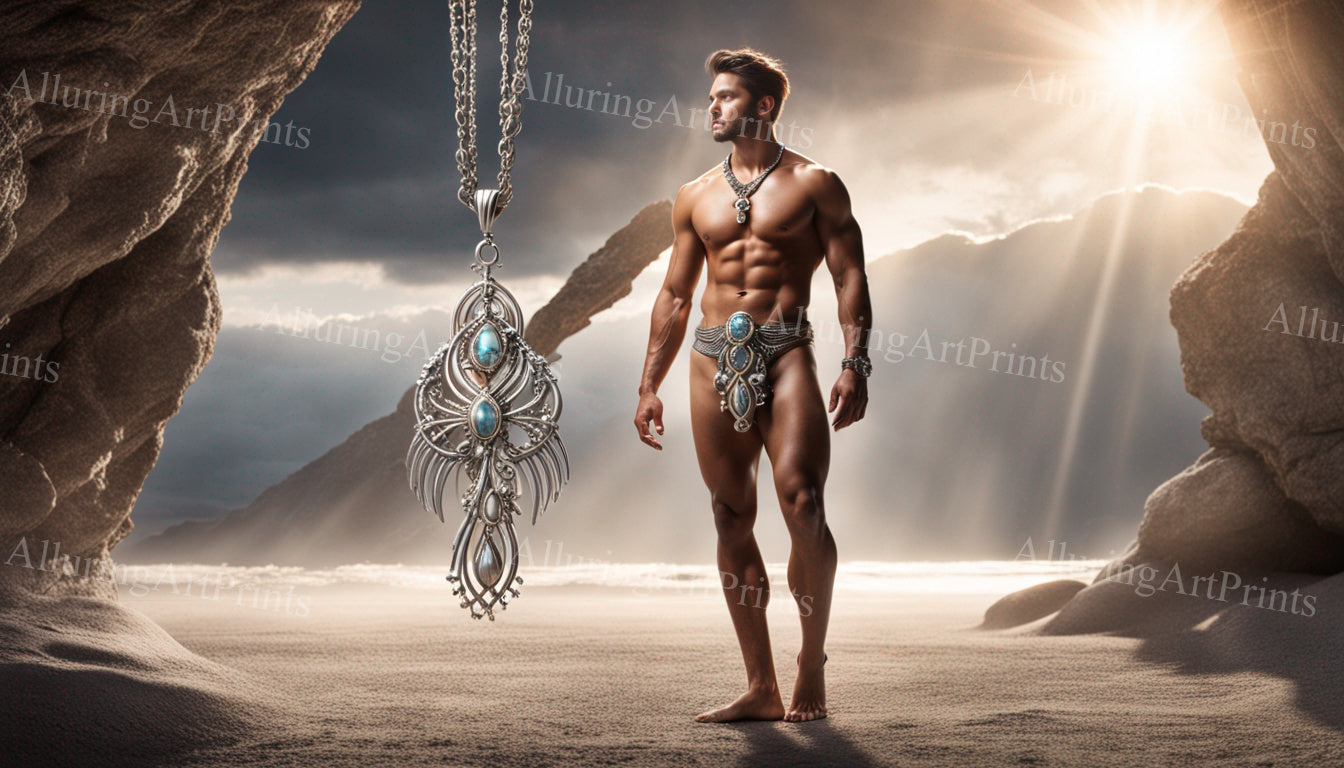 Male Model Muscular Digital Art AI Fantasy - U615