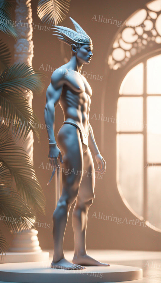 Male Model Muscular Digital Art AI Fantasy - U616