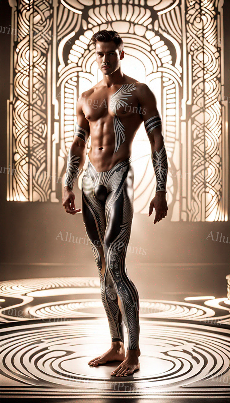 Male Model Muscular Digital Art AI Fantasy - U617