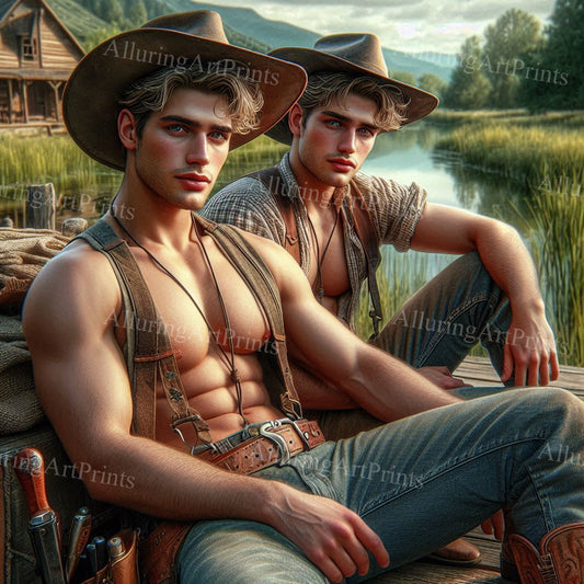 Male Models Muscular Digital Art AI Fantasy - U634