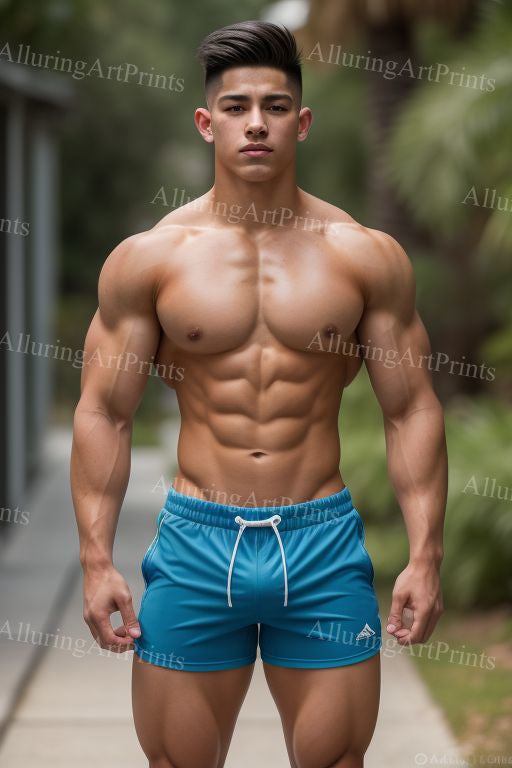 Male Model Muscular Digital Art AI Fantasy - U638