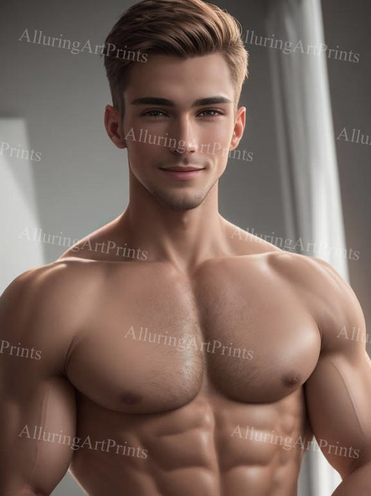 Male Model Muscular Digital Art AI Fantasy - U651