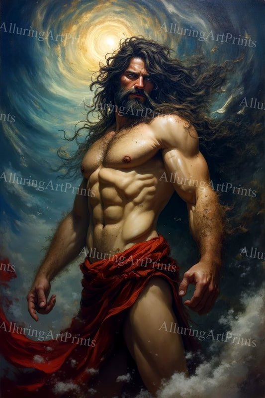 Male Model Muscular Digital Art AI Fantasy - U656