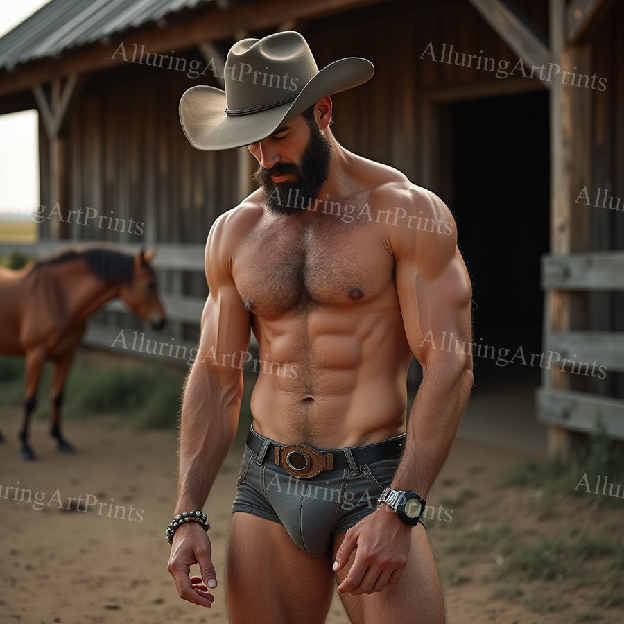 Male Model Muscular Digital Art AI Fantasy - U803