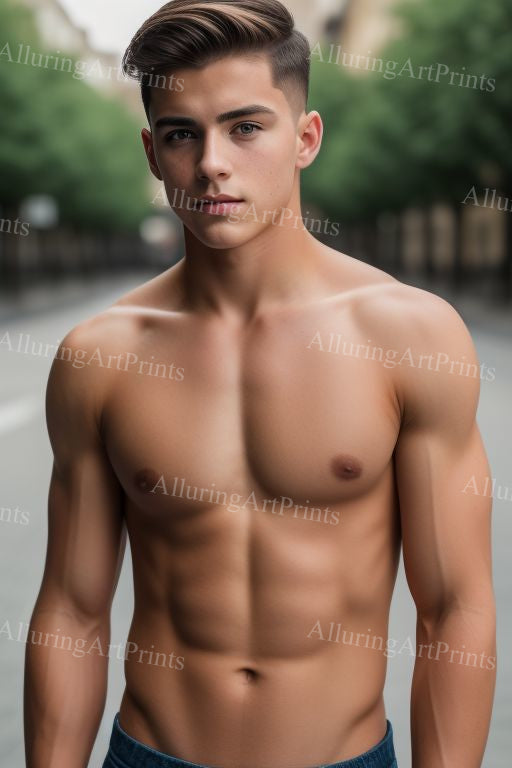 Male Model Muscular Digital Art AI Fantasy - U833