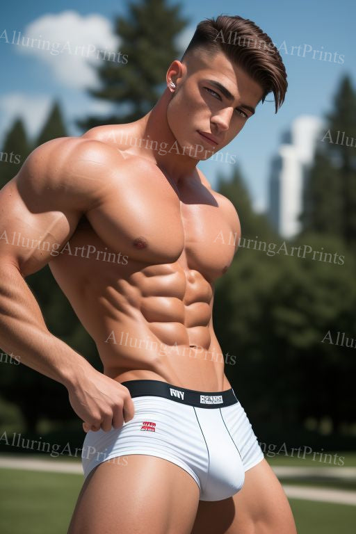 Male Model Muscular Digital Art AI Fantasy - U836