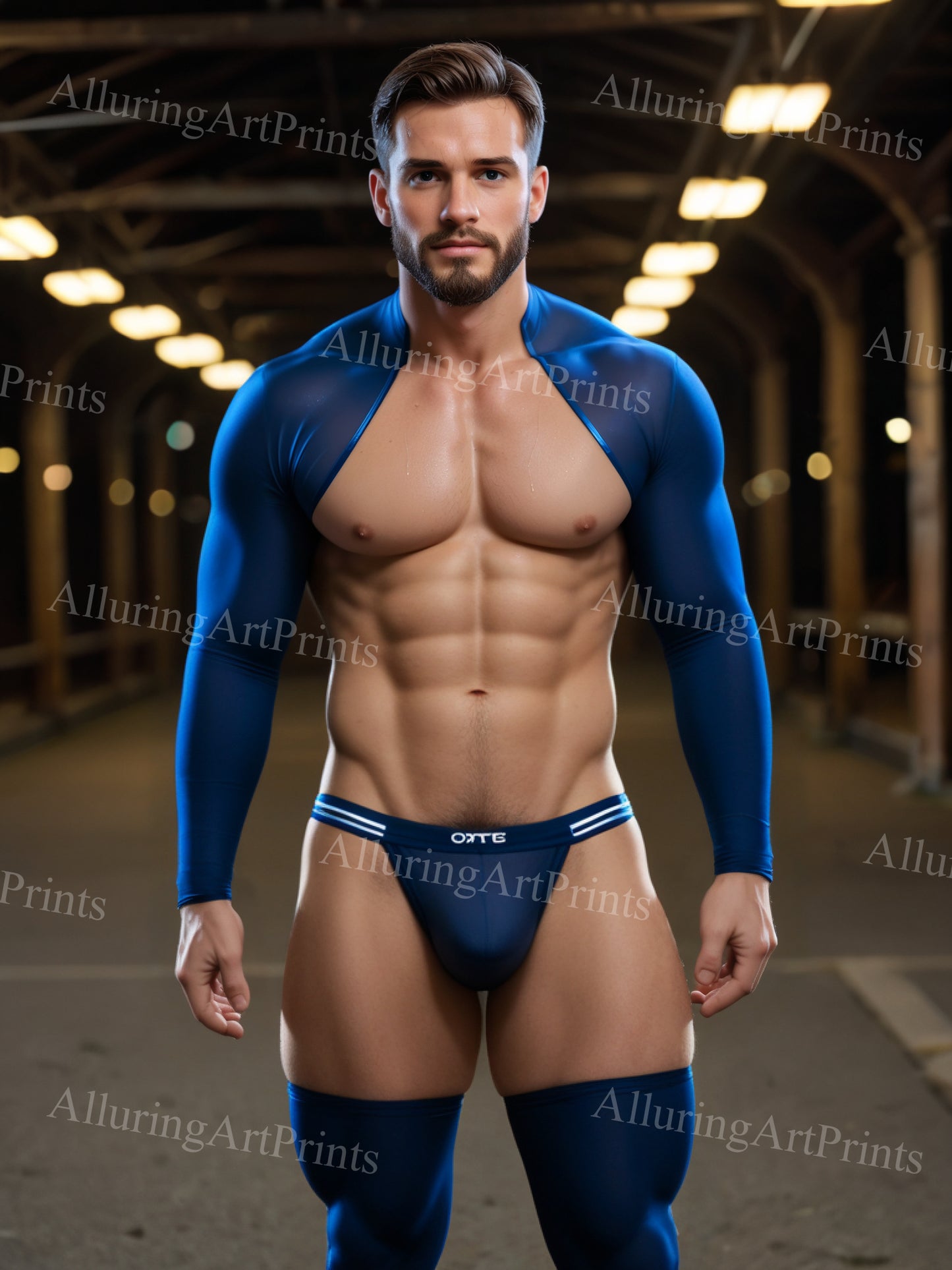 Male Model Muscular Digital Art AI Fantasy - U923