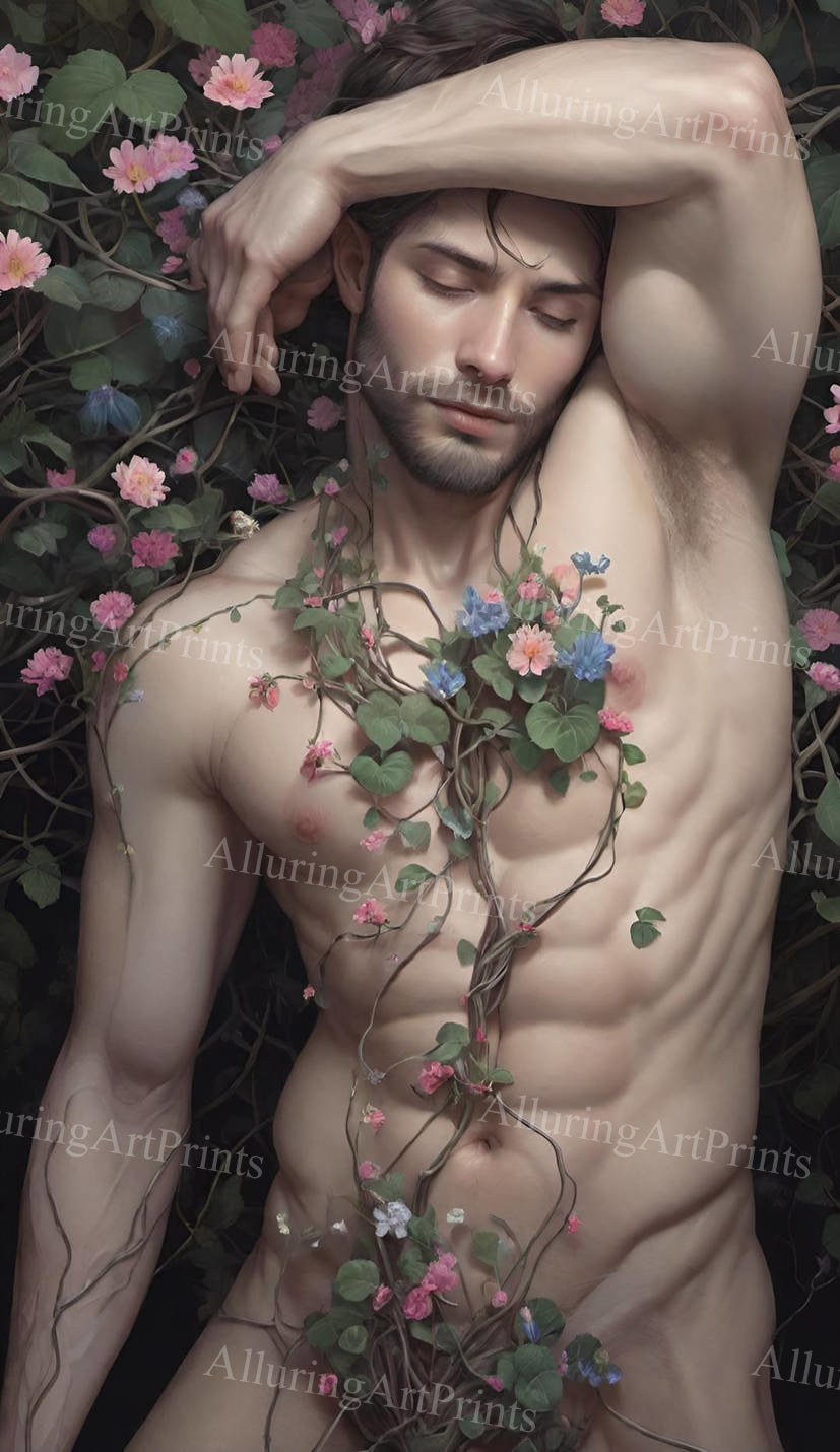 Male Model Muscular Digital Art AI Fantasy - U947