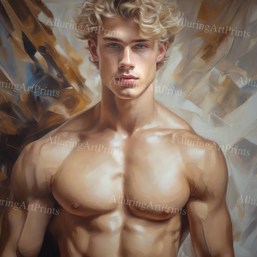 Male Model Muscular Digital Art AI Fantasy - U961