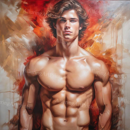 Male Model Muscular Digital Art AI Fantasy - U962