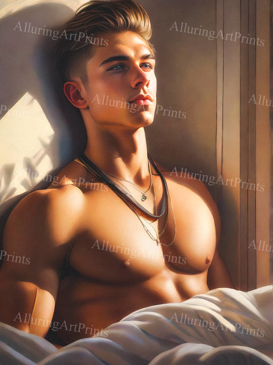 Male Model Muscular Digital Art AI Fantasy - U963