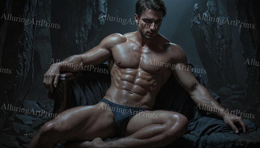 Male Model Muscular Digital Art AI Fantasy - U967