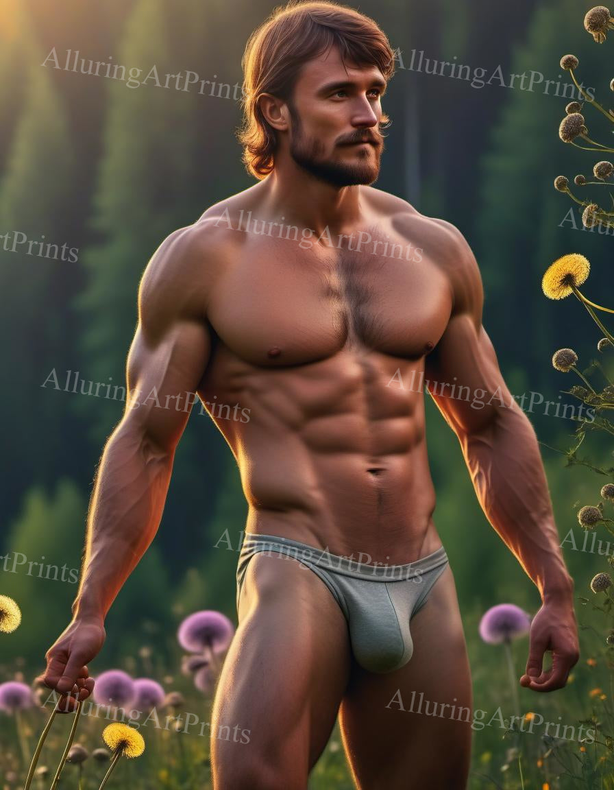 Male Model Muscular Digital Art AI Fantasy - U972