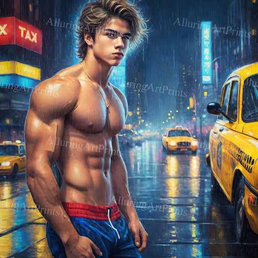 Male Model Muscular Digital Art AI Fantasy - U982