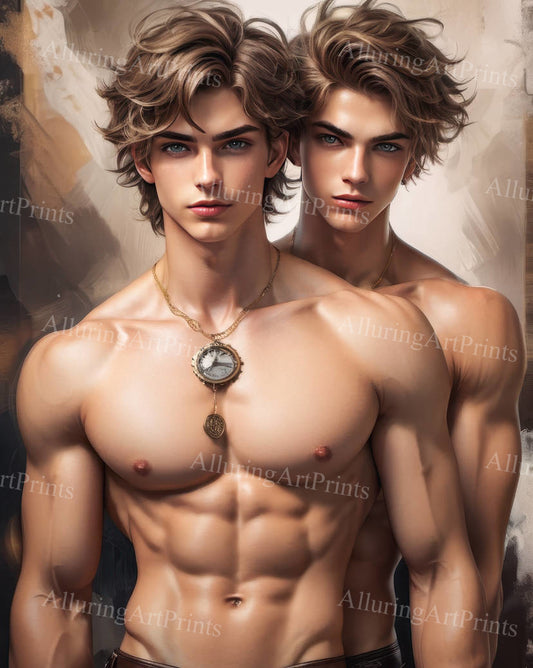 Male Models Muscular Digital Art AI Fantasy - U985