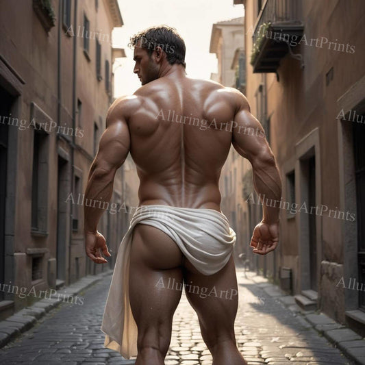 Male Model Muscular Digital Art AI Fantasy - U993