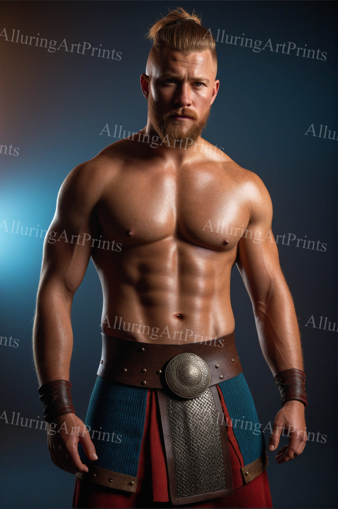 Male Model Muscular Digital Art AI Fantasy - UU1061