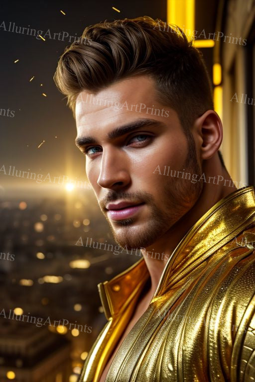 Male Model Muscular Digital Art AI Fantasy - UU1076