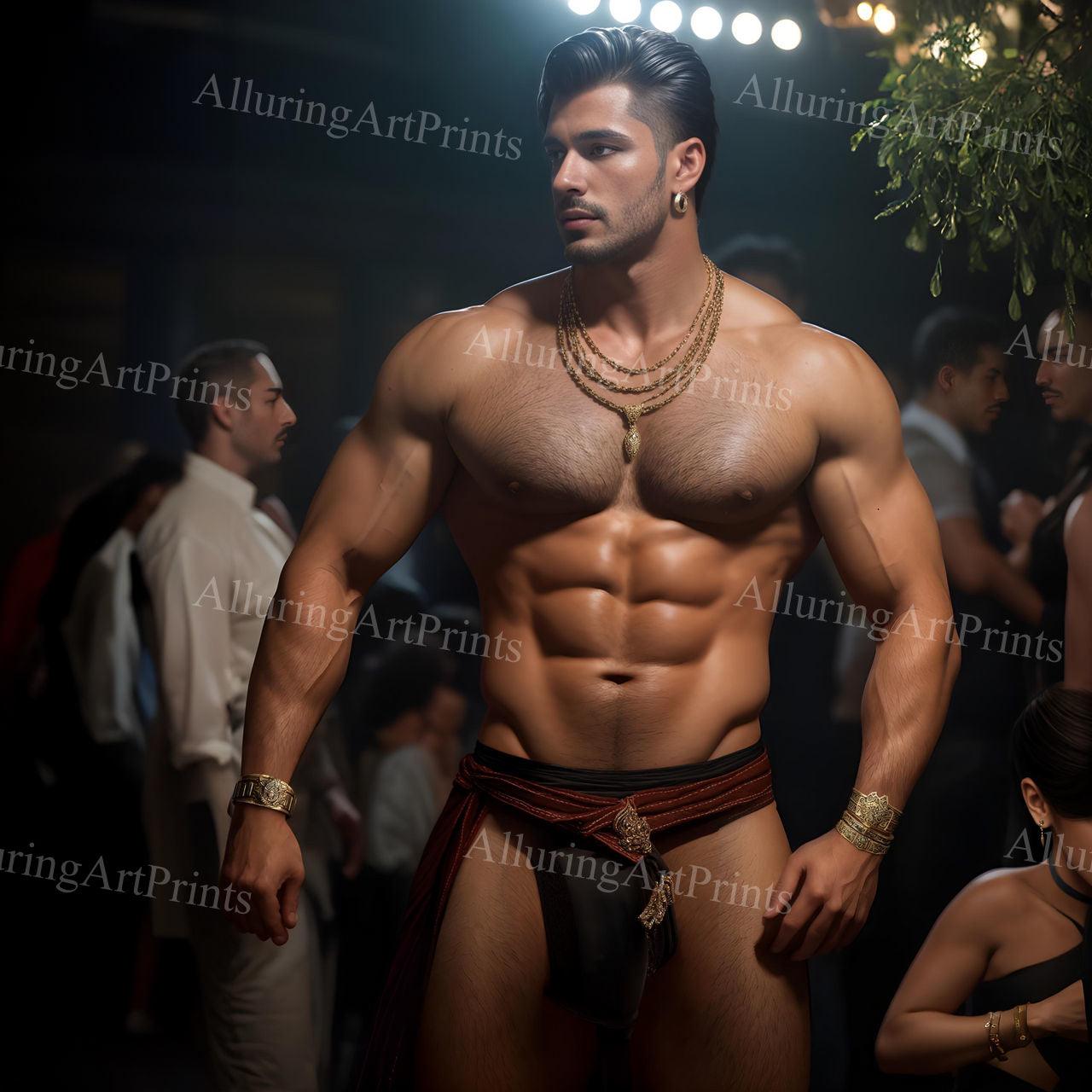 Male Model Muscular Digital Art AI Fantasy - UU1079