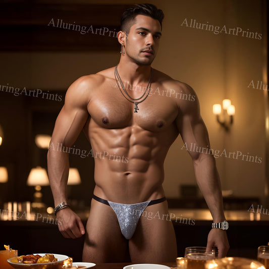 Male Model Muscular Digital Art AI Fantasy - UU1095