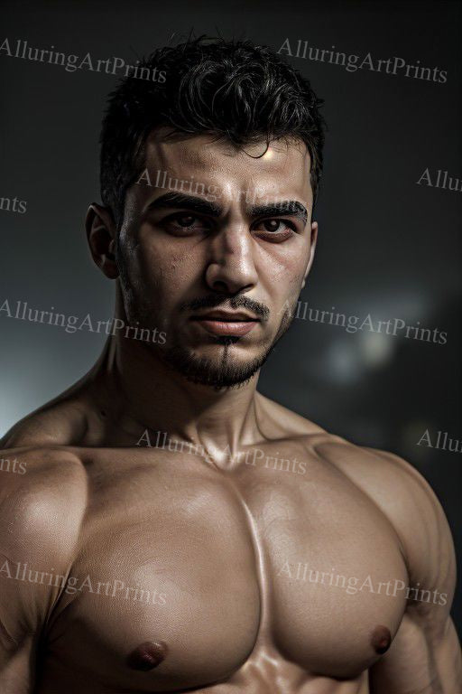 Male Model Muscular Digital Art AI Fantasy - UU1121