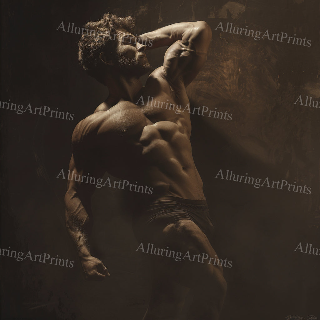 Male Model Muscular Digital Art AI Fantasy - UU1126