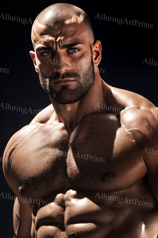 Male Model Muscular Digital Art AI Fantasy - UU1127