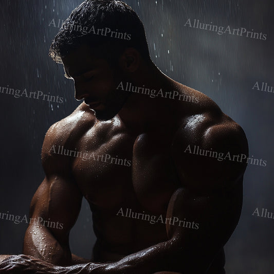 Male Model Muscular Digital Art AI Fantasy - UU1131