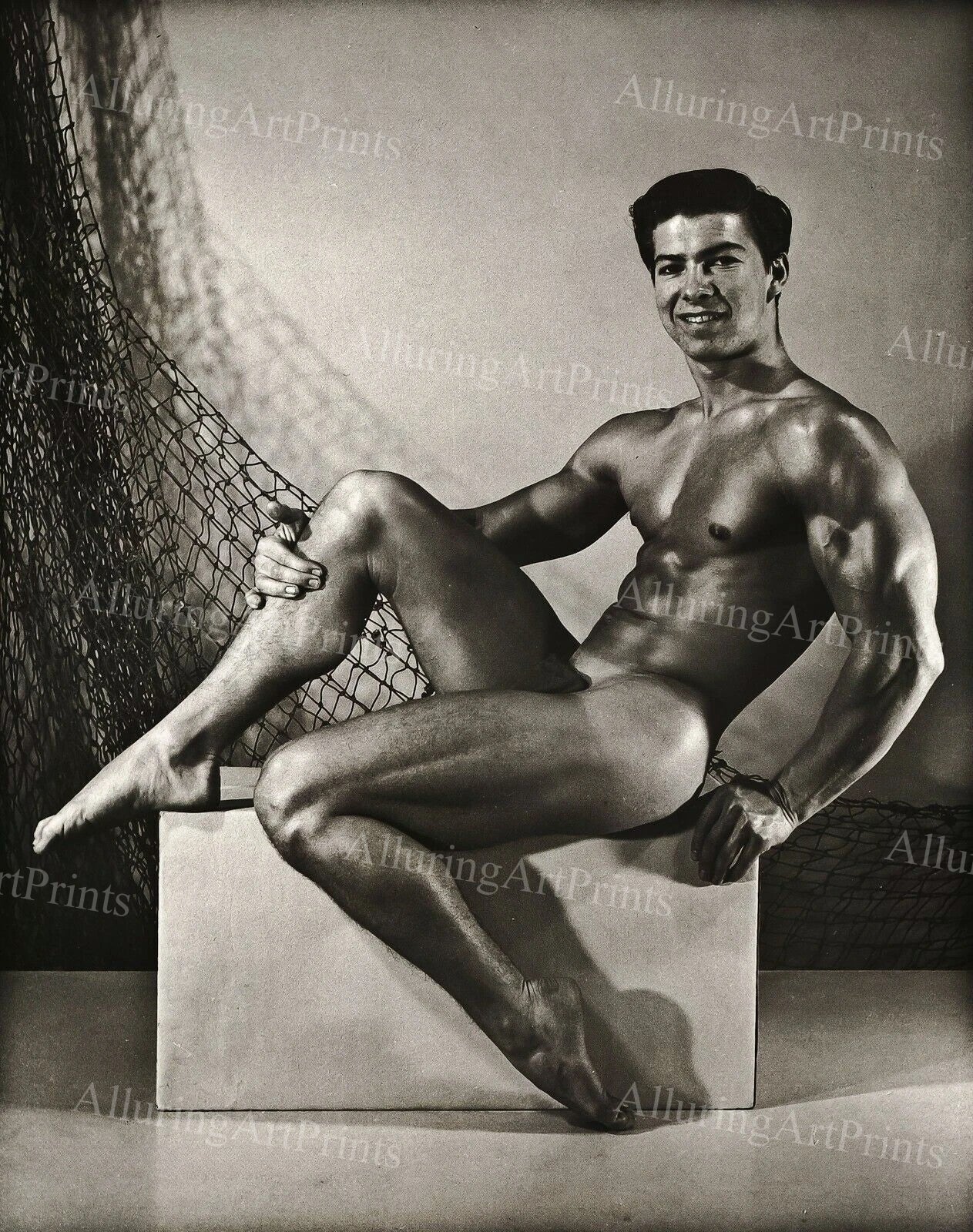 Nude Male Model Muscular Vintage - UU114