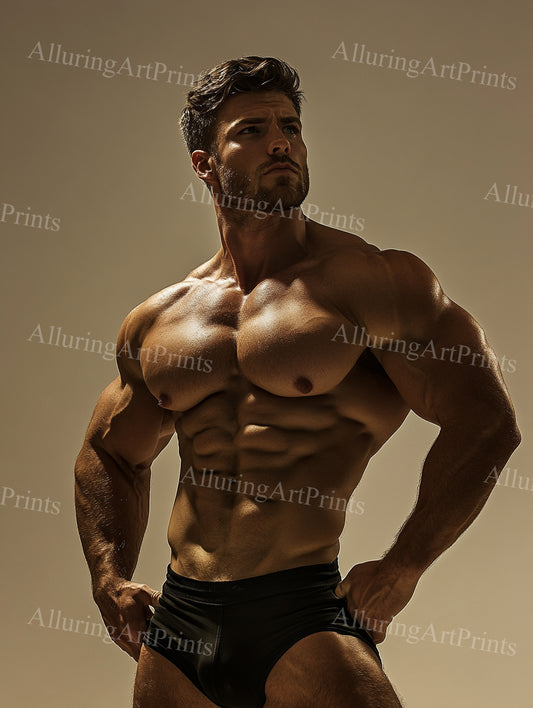 Male Model Muscular Digital Art AI Fantasy - UU1147