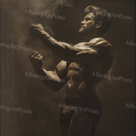 Male Model Muscular Digital Art AI Fantasy - UU1164