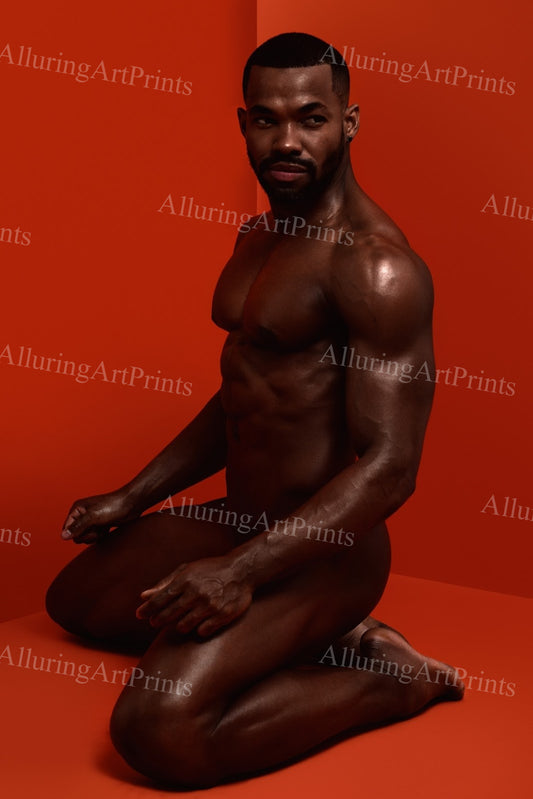 Nude Black Male Model Muscular - UU1611